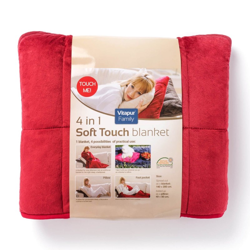 Dekorativni prekrivač Vitapur Soft Touch 4 u 1 tamno crveni