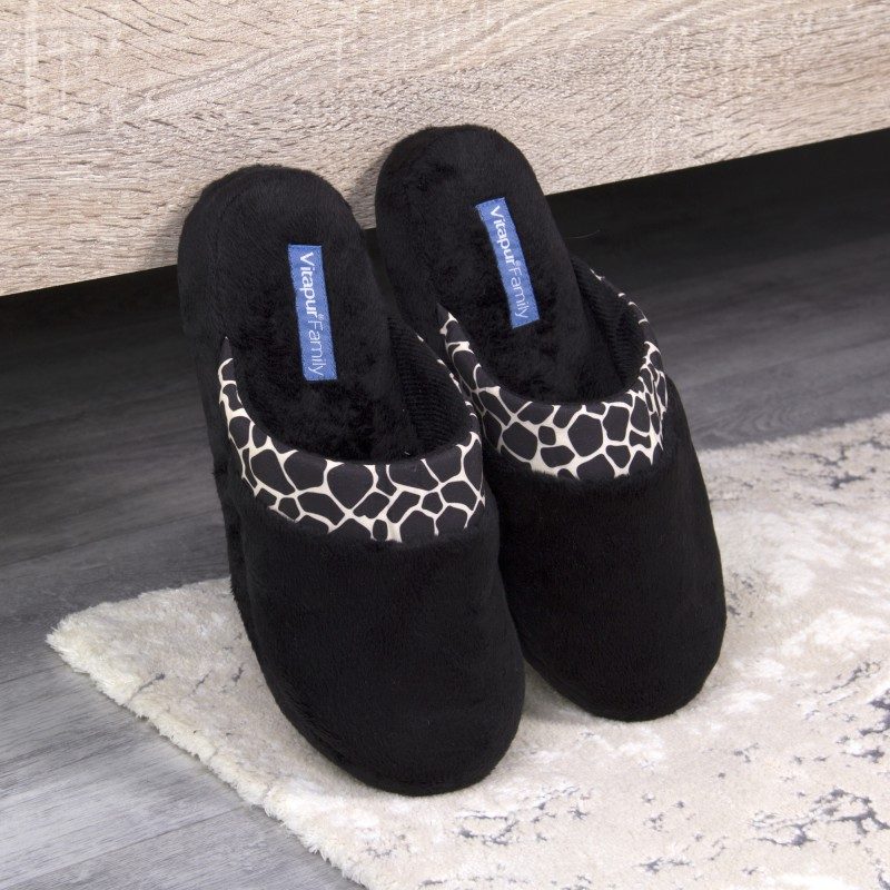 Ženske papuče VITAPUR Family Soft Touch HOME – crne
