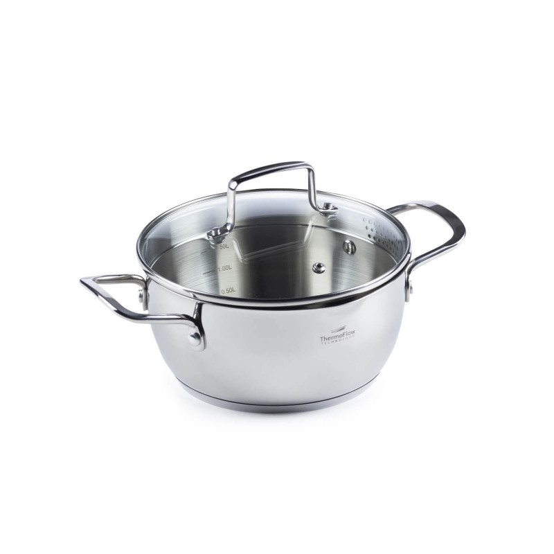 Vitapur čelični lonac Rosmarino Pour&Cook II sa staklenim poklopcem– 2,6 l, 20 cm