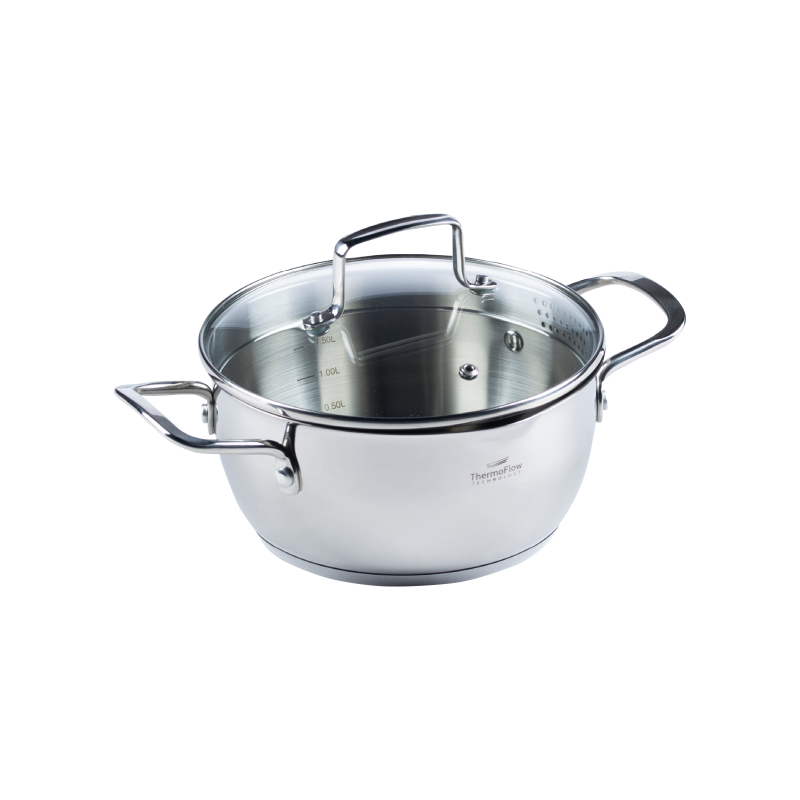 Vitapur čelični lonac Rosmarino Pour&Cook II sa staklenim poklopcem– 2,6 l, 20 cm