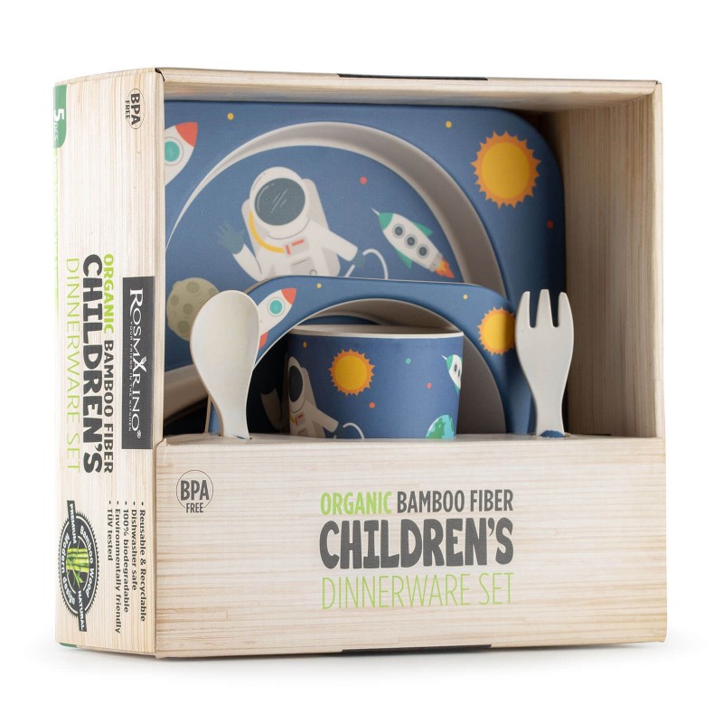 5-djelni dječiji set od drvenih vlakana Rosmarino – Astronaut