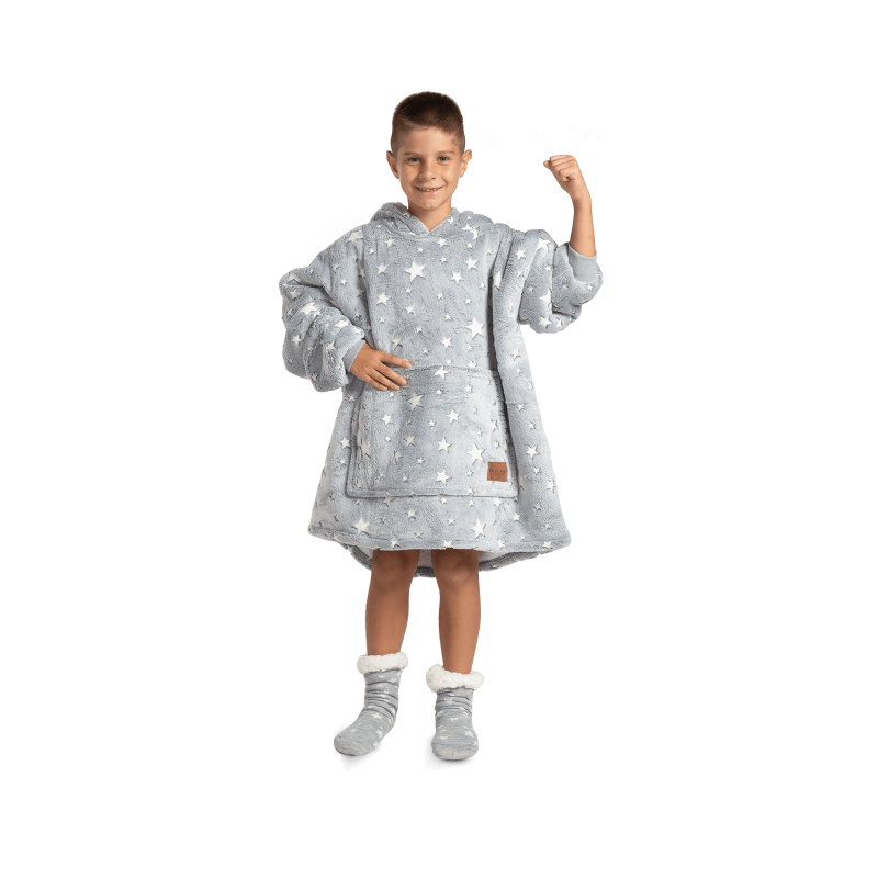 Dječije hoodie ćebe Svilanit Stars neon + Poklon čarape