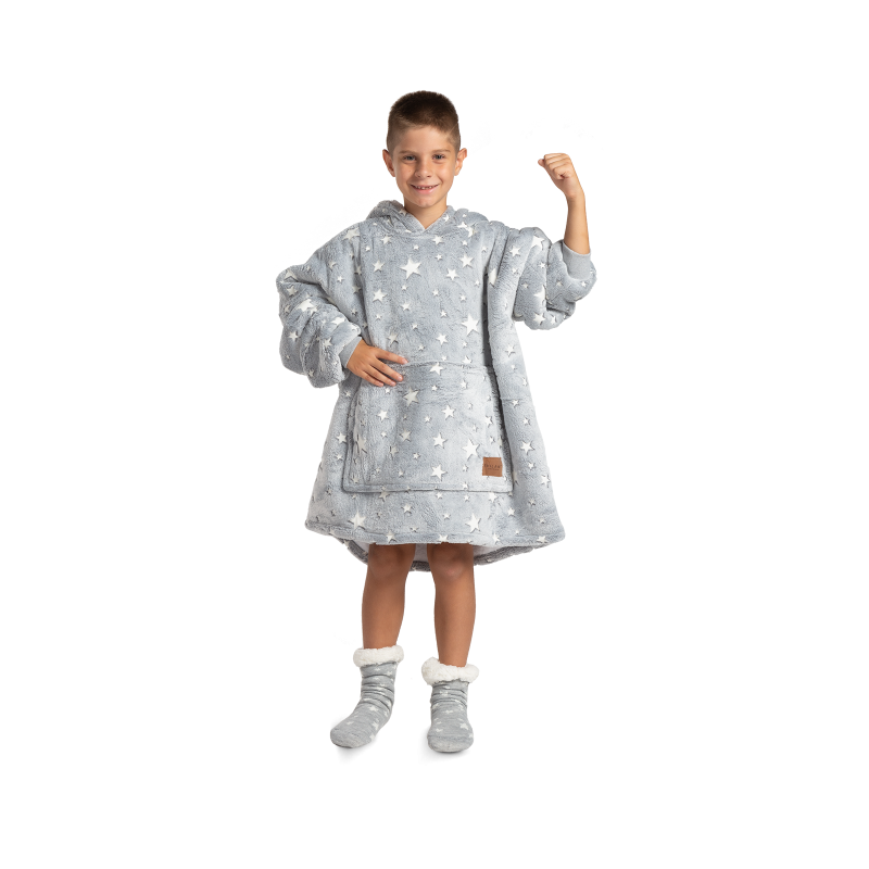 Dječije hoodie ćebe Svilanit Stars neon + Poklon čarape