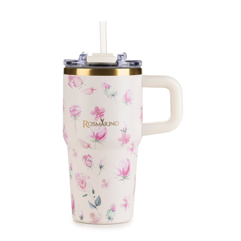 Termos Rosmarino MegaCup Roses 580 ml – bež