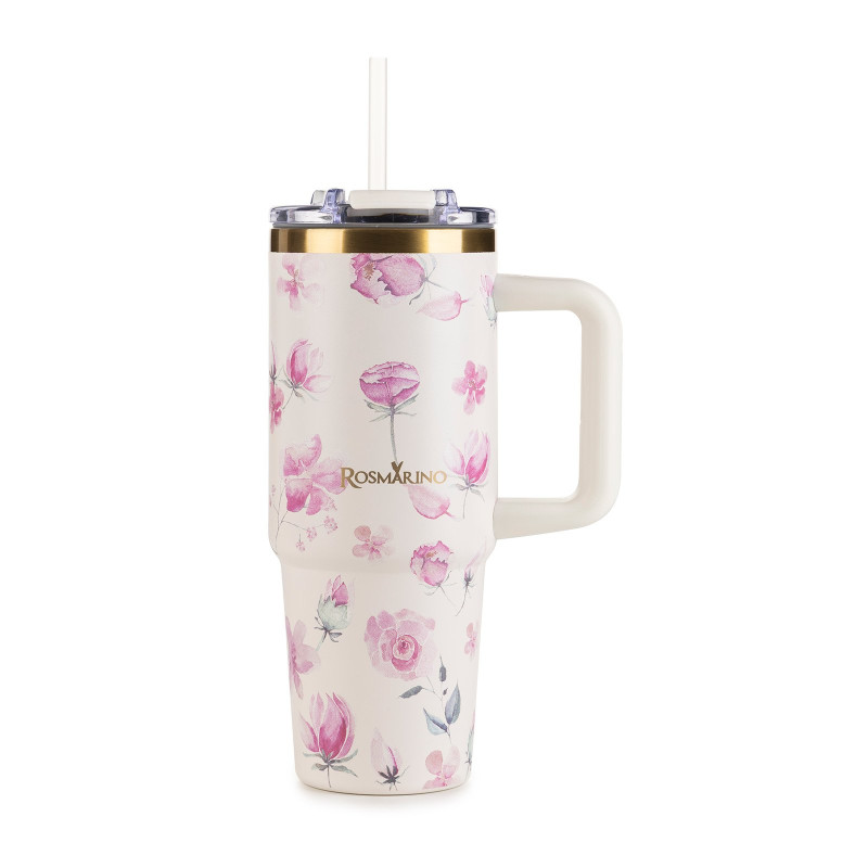 Termos Rosmarino MegaCup Roses 870 ml – bež