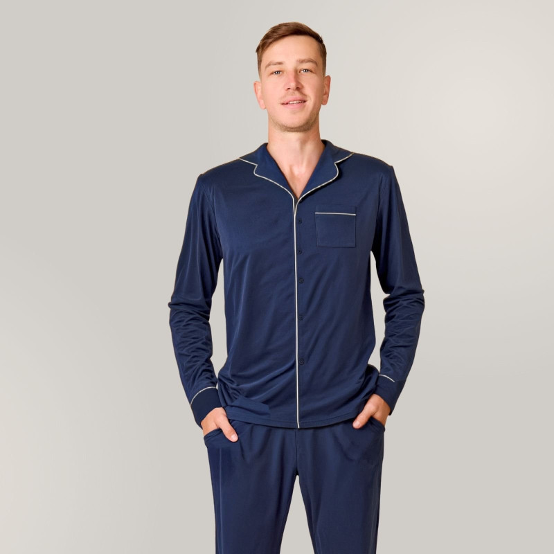 Svilanit duga muška pidžama Greyson – Imperial Blue