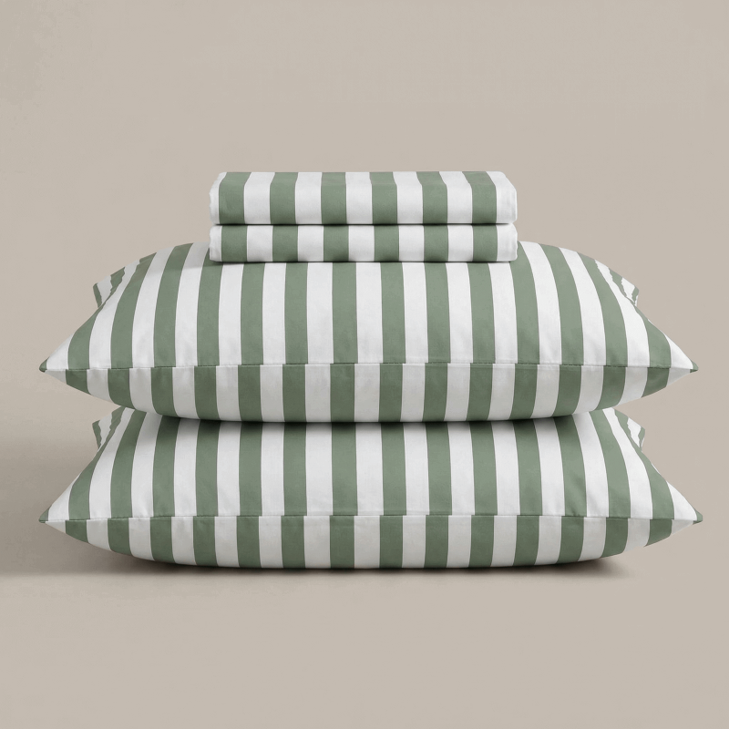 Pamučna posteljina Svilanit Olive Stripe 