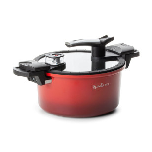 Lonac za kuvanje pod pritiskom s pametnim poklopcem Rosmarino 5l 24cm- crveni