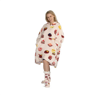 Hoodie ćebe za odrasle Svilanit Cake Time + poklon čarape 