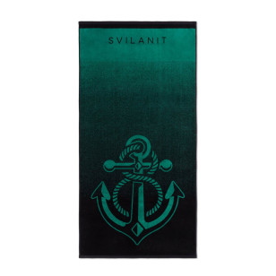 Peškir za plažu Svilanit Green Anchor, 80x160 cm