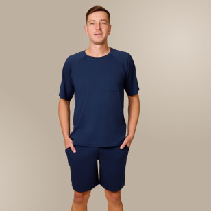 Svilanit kratka muška pidžama Lennox O – Imperial Blue