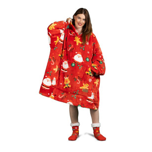 Hoodie ćebe za odrasle Svilanit XmassJoy + poklon čarape