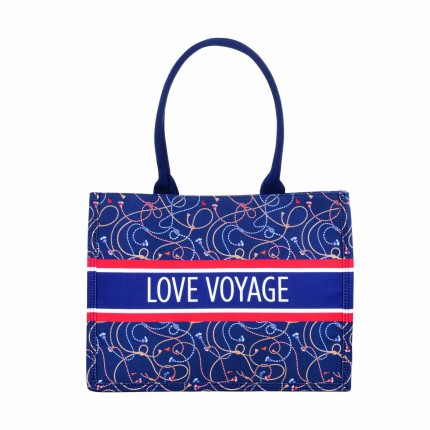 Modna torba Svilanit Love Voyage, plavo-crvena