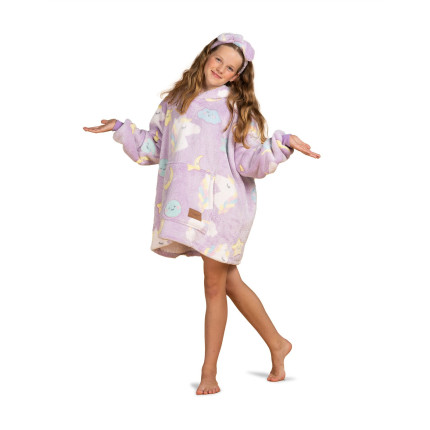 Dječije hoodie ćebe Svilanit DreamiCorn + poklon traka za kosu 