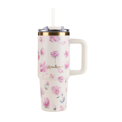 Termos Rosmarino MegaCup Roses 870 ml – bež