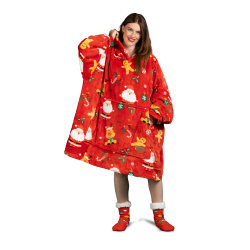 Hoodie ćebe za odrasle Svilanit XmassJoy + poklon čarape