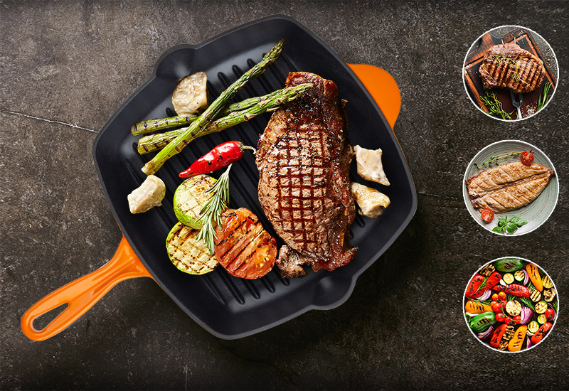 Specifičan "grill" uzorak i neprianjanje hrane.